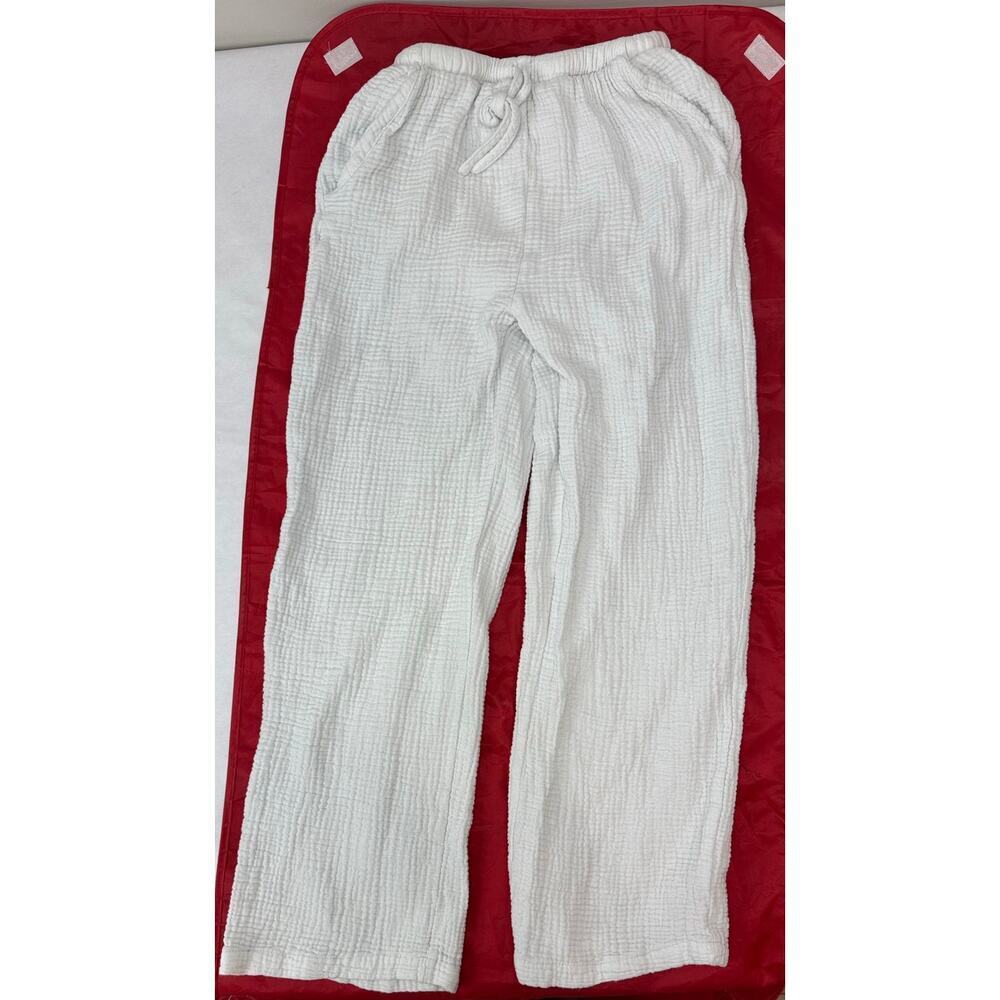 Waffle Knit Pants 100% Cotton Drawstring White Pockets Shein Size 2 XS